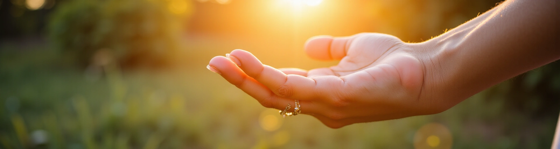 Stylized image of a hand reaching out or a communication symbol in a natural, elegant setting, no text.